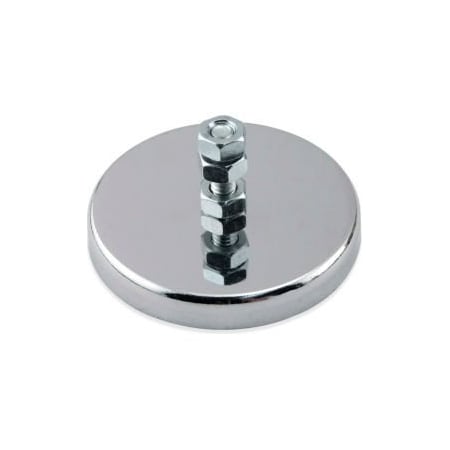 Master Magnetics Master Magnetics Ceramic Mount-It Magnet RB70B3N with Attached Screw and Nuts 65 Lbs. Pull Chrome - Pkg Qty 80 RB70B3N